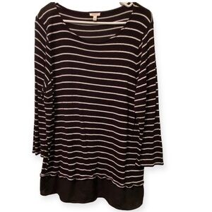 Talbots Sweater‎ Women’s Size 1X Black And White Long Sleeve Striped